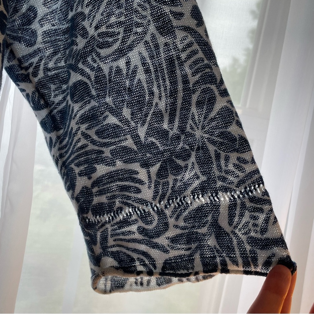 Sigrid Olsen 100% Linen Blue and White Floral Pullover Size 2X Coastal & Flowy - Picture 7 of 12